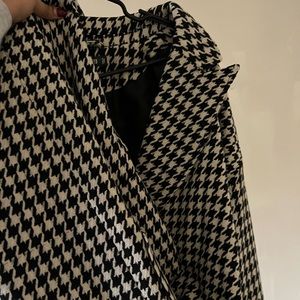 Black and white tweed printed maxi coat